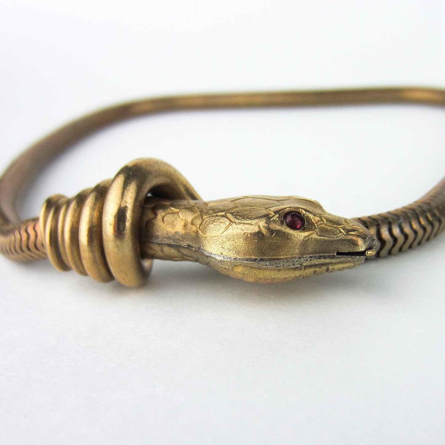 SOLD--Art Deco Snake Choker Brass c. 1930