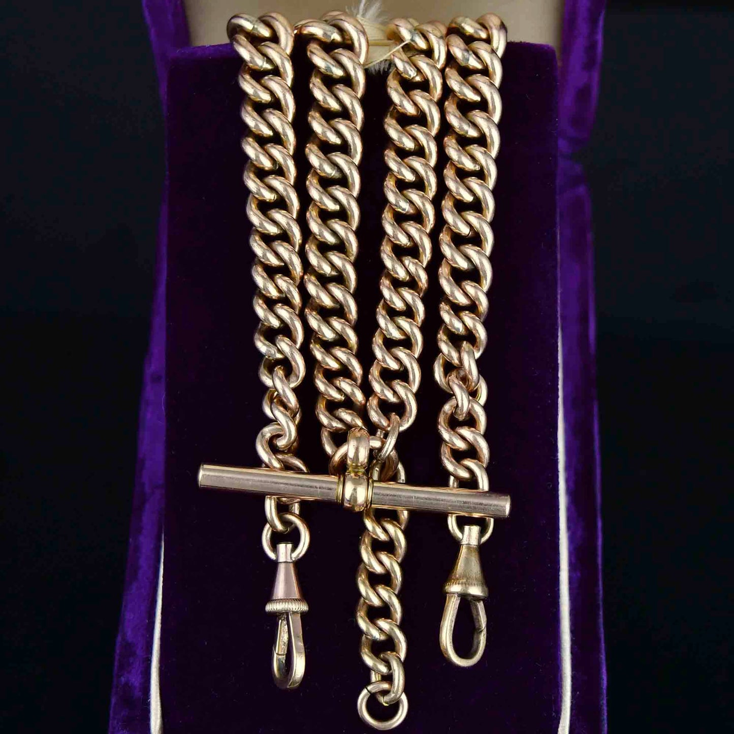 Antique Double Albert Pocket Watch Chain Necklace