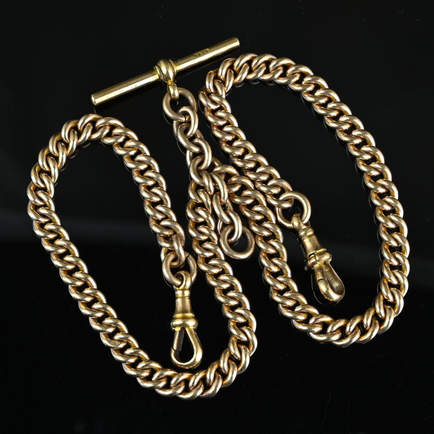 Antique Double Albert Rolled Gold Pocket Watch Chain