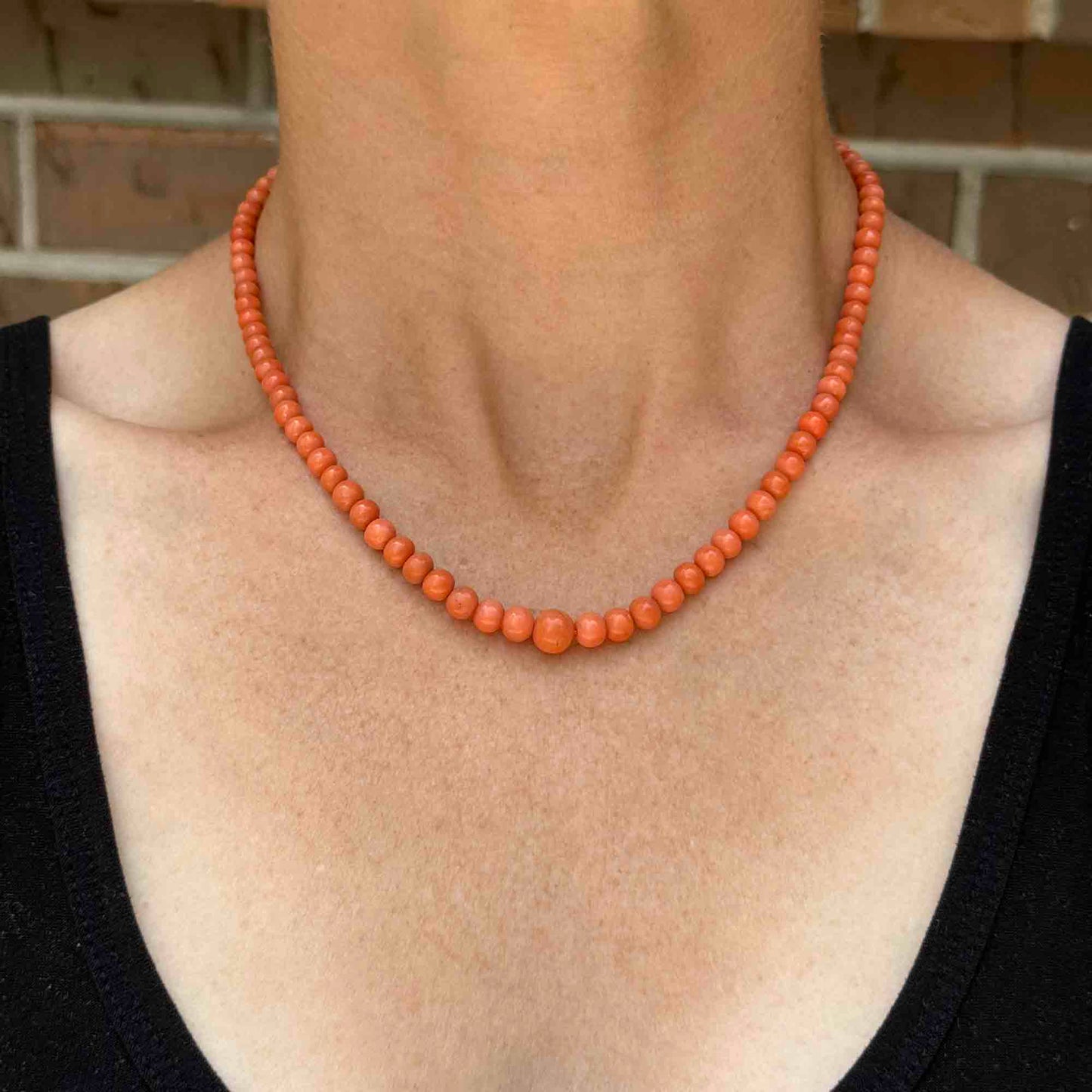 Antique Edwardian Gold Mediterranean Coral Necklace