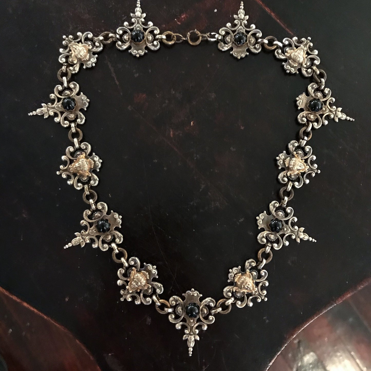 SOLD Victorian Neo-Renaissance Necklace Silver Plate c. 1900